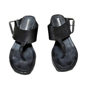 Vera Wang  lavender wedge sandals​